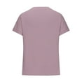 thumbnail image 3 of TKLPEHG Short Sleeve Shirts for Women Crew Neck Basic Short Sleeve Tshirt Casual Lightweight Loose Short Sleeve T Shirt Fashion Comfy Summer Clothes Solid Color Blouses (Purple,XXL), 3 of 7
