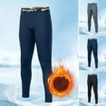 thumbnail image 5 of qucoqpe Men's Thermal Fleece Lined Joggers Tights Winter Athletic Workout Leggings Pants Warm Plushy Lining Base Layer Bottoms Trousers, 5 of 5
