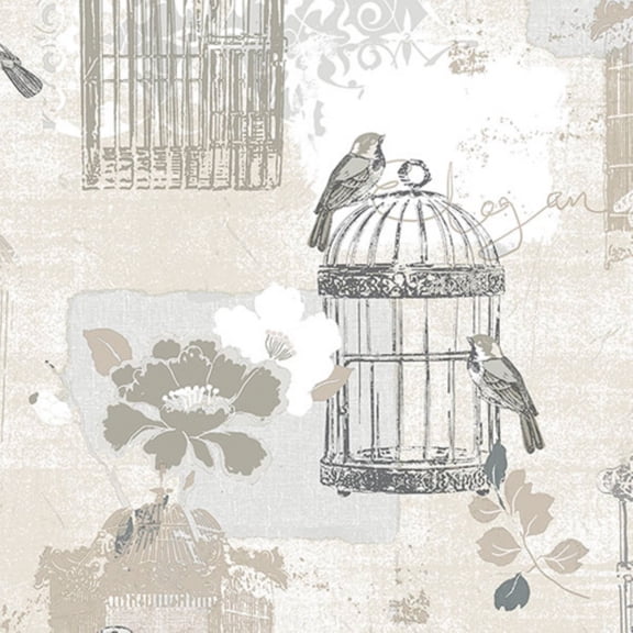 Manhattan Comfort Fairfield Victorian Birdcage Wallpaper