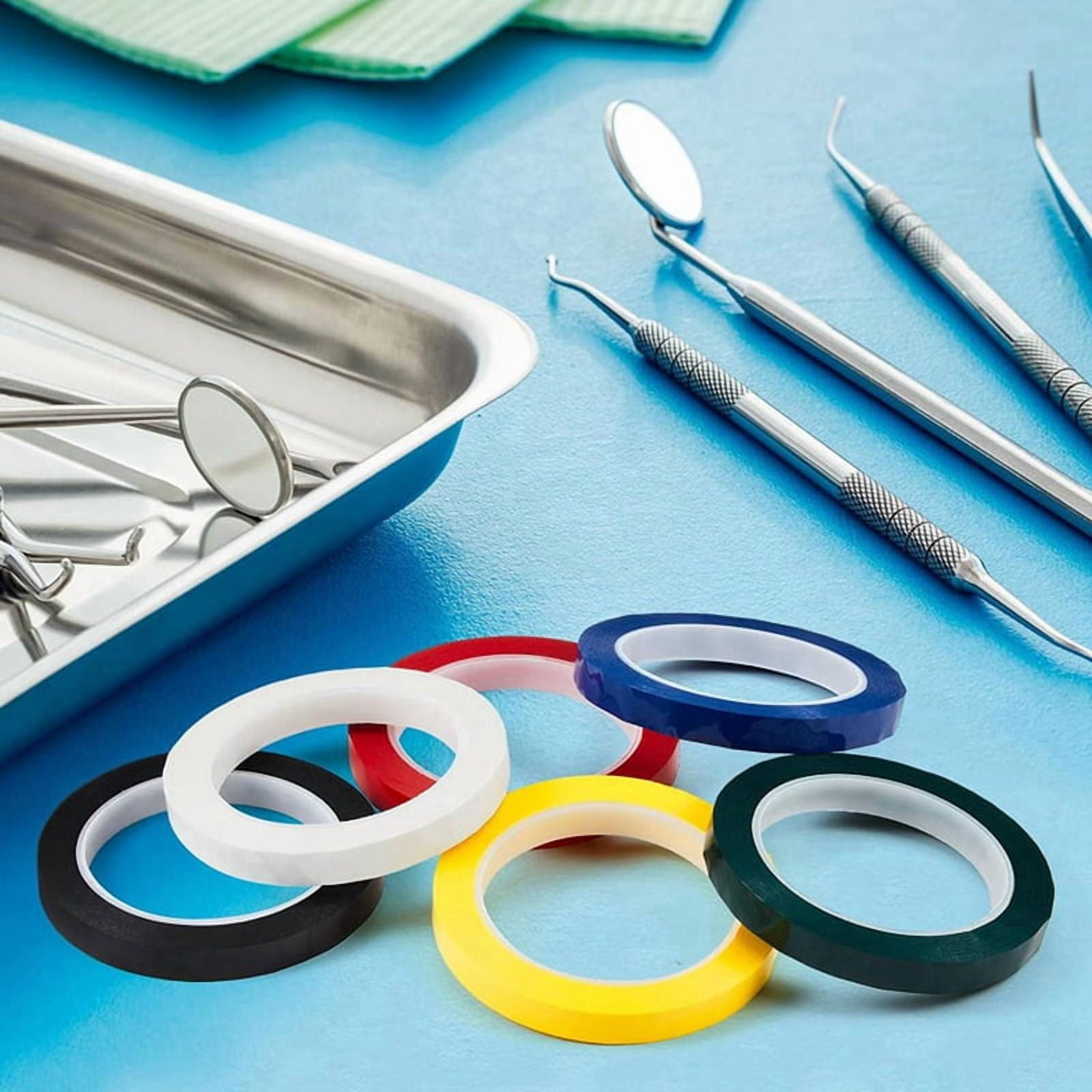 24 Rolls 12mm Colorful Autoclave Tapes, 216 Feet Length Each Tape, Dental Marking Tape, Identification Tape 6 Color