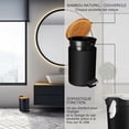 thumbnail image 5 of Modern Bamboo Trash Can, Soft-Close Foot Pedal Bin for Your Decorative Needs, 5 of 5