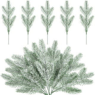  60 Pcs Christmas Picks Artificial Pine Branches 13.7 Inch Faux  Plants Cedar Sprig Pine Winter Leaves Christmas Snowy Greenery Branches for  DIY Garland Home Garden Vase Decoration (Frosted Style) : Home