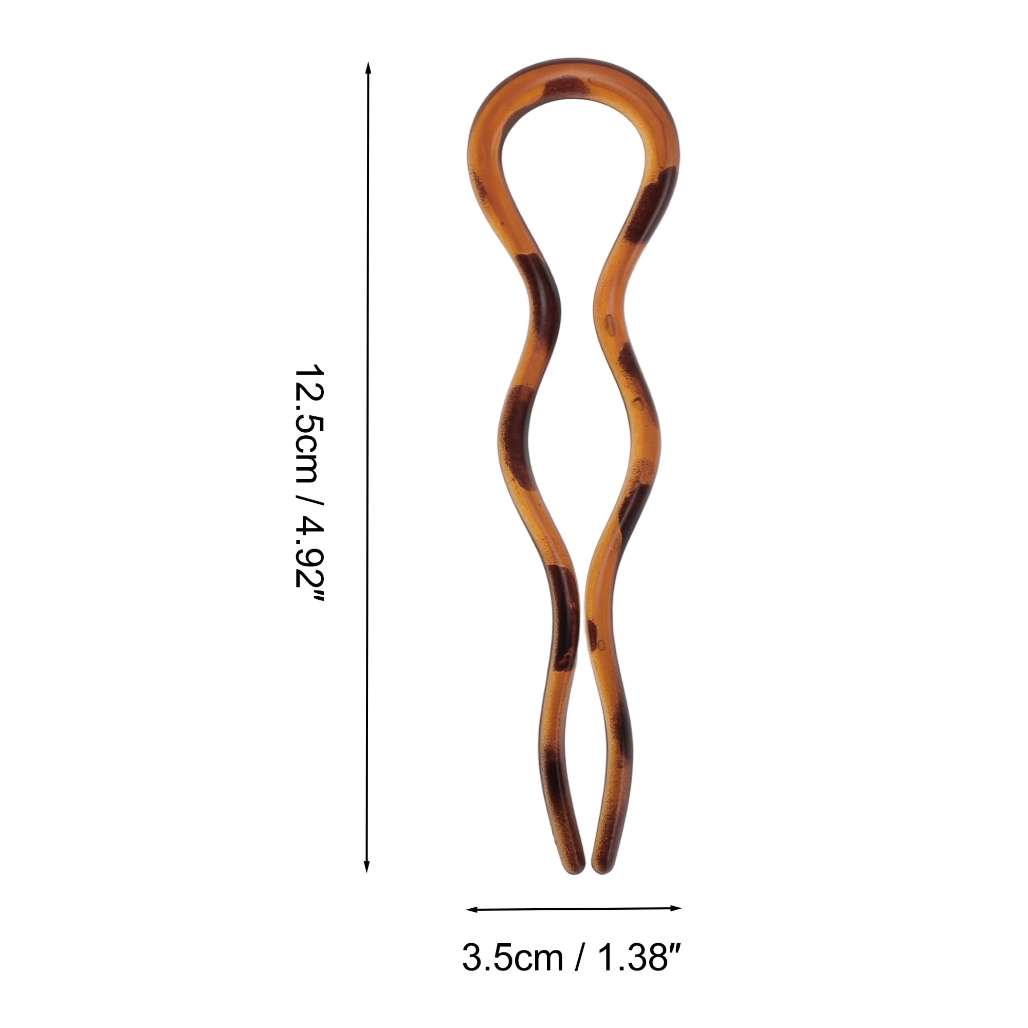 Unique Bargains U-shaped Hair Pin 4.92"x1.38" 1 Pc Matte Orange Brown