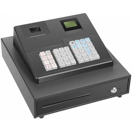 Cash Register for Small Businesses - Electronic Commercial Caja Registradora para Negocio with  Cash Drawer , 39 Keys, 8 Digital Dual Display, Restaurant Supermarket Retail System$$Office