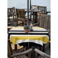 thumbnail image 6 of Outdoor Tablecloth with Umbrella Hole, Yellow Black Stripe Spillproof Waterproof Outdoor Table Cover, Modern Abstract Art Coarse Striped Patio Tablecloths for Party/Garden/Picnic, Round 54 inch, 6 of 9