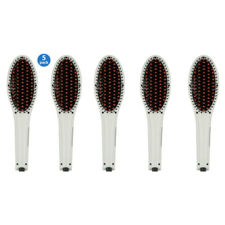 5 Pack Professional Hair Straightening Brush -ION heating technology, Temperature