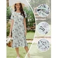 thumbnail image 2 of Ekouaer Cotton Nightgowns for Adult Women Soft Long Button Night Gowns Ladies House Dresses with Pockets Short Sleeve Night Dress, 2 of 6