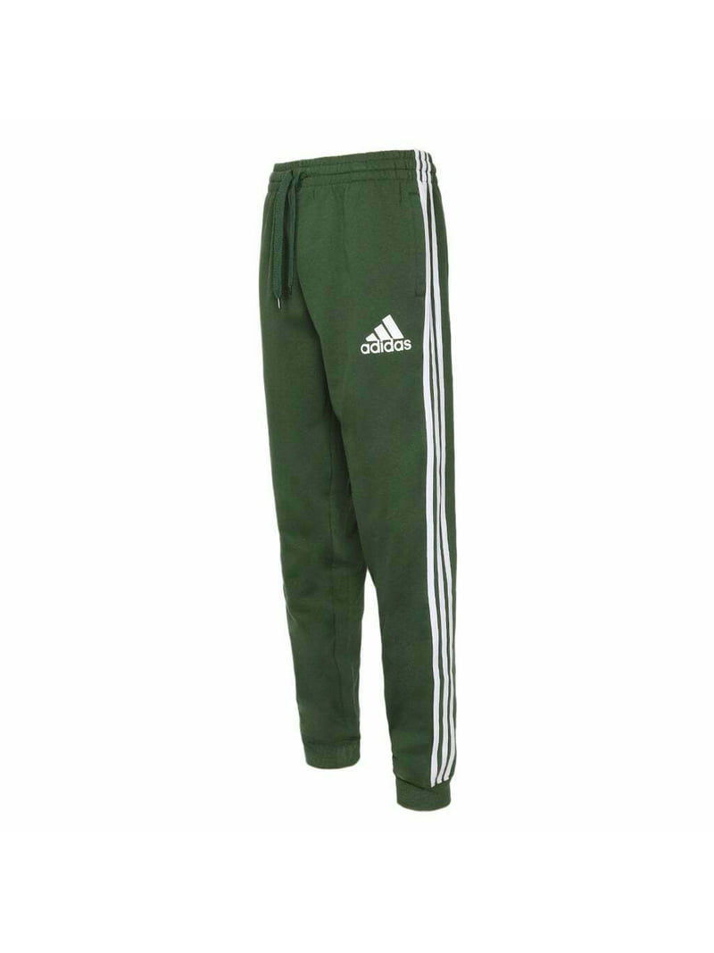vrouwelijk Ananiver ontbijt New Mens Adidas Essential Fleece Tapered Cuff Pants Sweatpants Joggers 3  Stripe - Walmart.com
