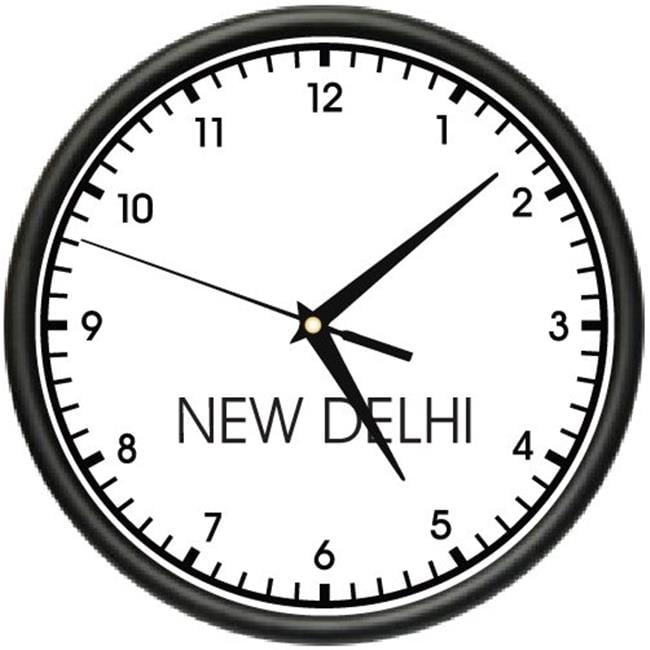 SignMission CLNew Delhi Time 10 in. dia. New Delhi Time Wall Clock