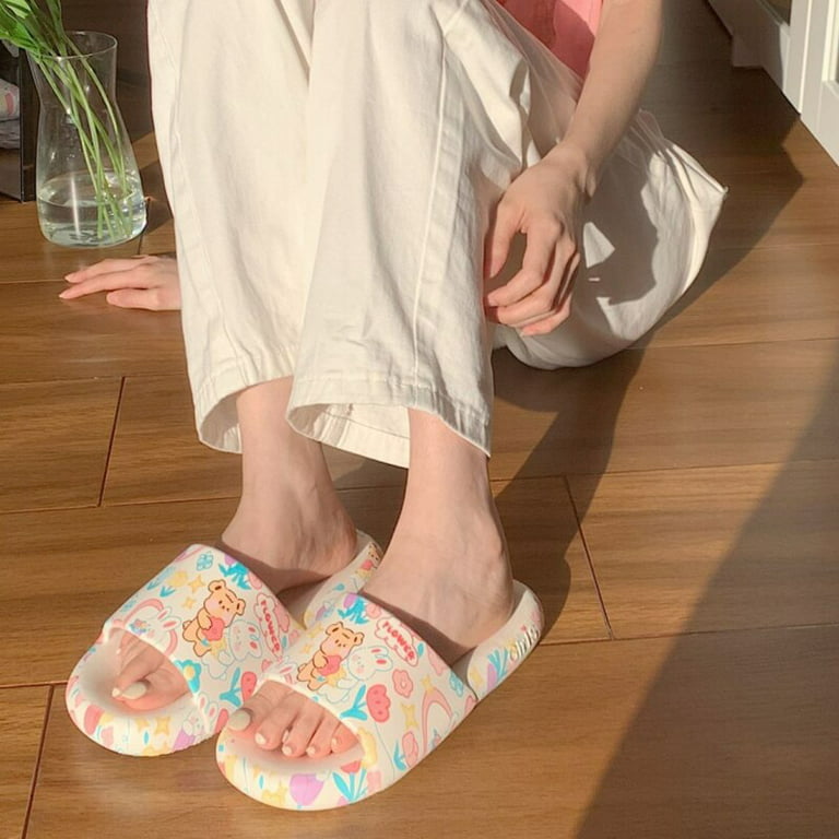 Cocopeaunt Womens Home Cartoon Slippers New Summer Cute Rabbit Design Fashion Sandals Korean Slippers Female Eva Slippers Female, Adult Unisex, Size