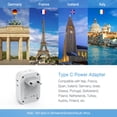 thumbnail image 2 of Adaptador de enchufe de viaje TESSAN de EE. UU. a Europa con 4 salidas y 3 USB, 2 of 6