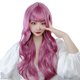 thumbnail image 4 of Peluca de pelo sintético de onda larga para cosplay con flequillo transparente para mujeres que buscan citas para uso diario en color lavanda lechoso, 4 of 12