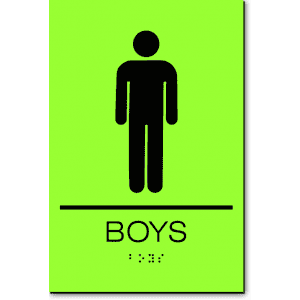 

BOYS Restroom Sign-Laserglow / Black (3 Units)