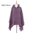 thumbnail image 5 of Chal con capucha a cuadros para mujer, manta, poncho, sudadera con capucha, chal con borlas, 5 of 5