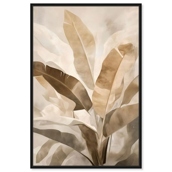 Golden Banana Grove I Canvas Print Boho Natural Art by Art Remedy, Black Frame, 10 x 15
