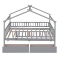 thumbnail image 5 of Canopy Bed Frame Platform Bed with Two Drawers Modern Wooden Canopy Bed with Headboard & Footboard and Slat Support Leg for Dorm, Bedroom, Guest Room (Full), 5 of 9