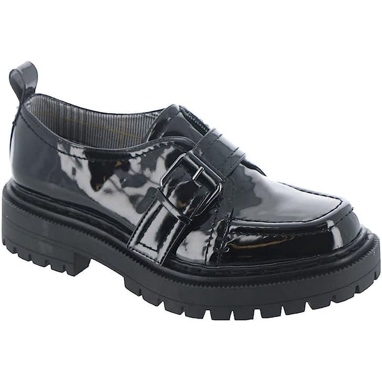 Sam Edelman Black Leather Buckle Monk Loafers Circus by Sam Edelman Edelle Black Lugged-Sole Monk-Strap  main image 4