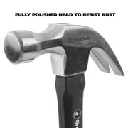 GreatNeck Fiberglass Curved Claw Steel Hammer with Fiberglass Handle, 16 oz
