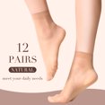 thumbnail image 2 of Yilanmy 12 Pairs Women Ankle High Nylon Sheer Socks Soft Silky Elastic Summer Thin Transparent Stockings, 2 of 7