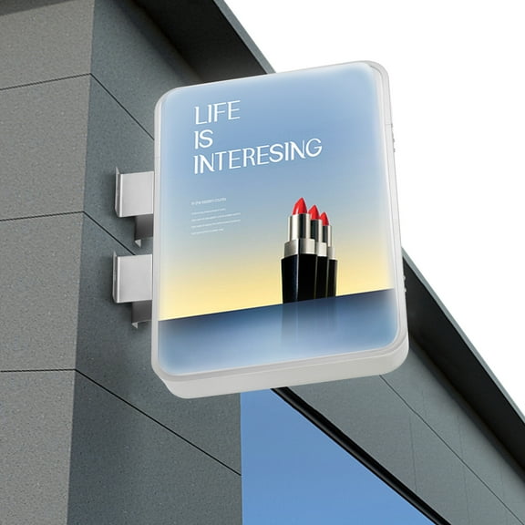 White LED Rectangle Double-sided Advertising Light Box Illuminated Projecting Sign for Supermarkets