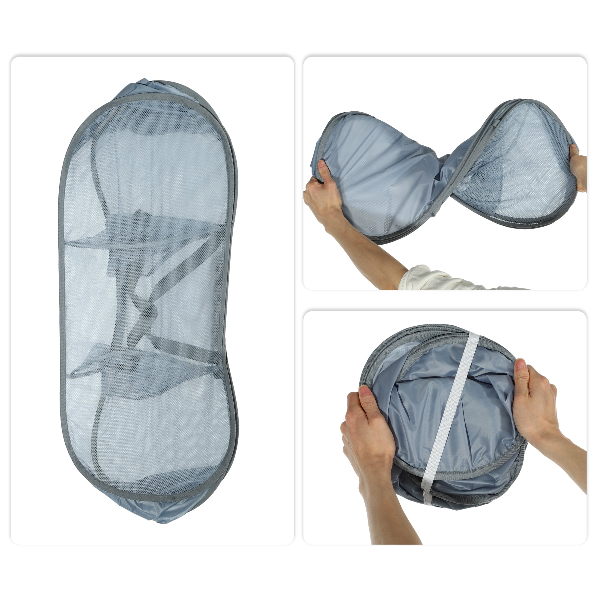 Unique Bargains Portable Hamper Basket for Bathroom 1 Pc Gray-100L