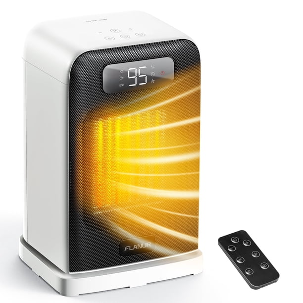 Calefactor FLANUR 1500W con control remoto y termostato, 4 modos
