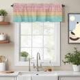 thumbnail image 2 of Color Wood Grain Valance Curtain Country Pink Yellow Blue Gradient Wooden Grain Stripe Window Valances Rod Pocket Short Curtains Window Treatments for Kitchen Bedroom Bathroom Laundry 42" x 12", 2 of 9