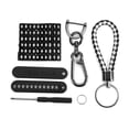 thumbnail image 2 of Phone Number Card Key Ring, Detachable Braided Rope 360 Rotating Auto Keychain Aluminium Alloy  for Car A,B,C,D, 2 of 7