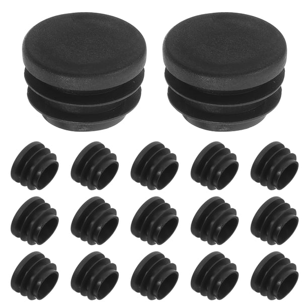 30 tapones redondos de plástico para patas de sillas y mesas, protectores de muebles, color negro