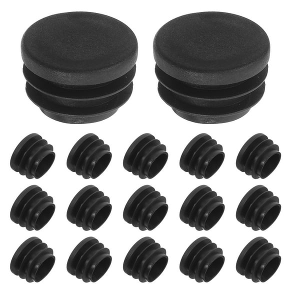 30 tapones redondos de plástico para patas de sillas y mesas, protectores de muebles, color negro