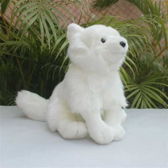 Jouet en Peluche Renard Arctique 10 Pouces, 26 cm, Poupée en Peluche Renard Reine des Neiges Douce (C-Petit Assis)