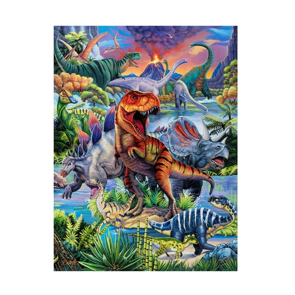 Trademark Fine Art Jenny Newland Dinosaurs Canvas Wall Art - 14x19