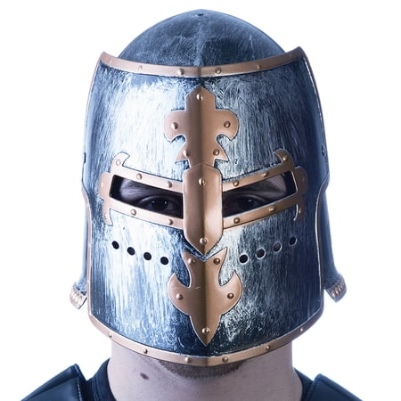 Adult's Silver Knight Crusader Battle Helmet Costume Accessory