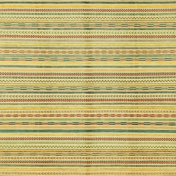 Ahgly Company Indoor Square Abstract Chrome Gold Yellow Abstract Area Rugs, 6' Square