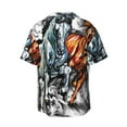 thumbnail image 2 of Daiia Four Running Horses Men's Linen Shirts Short Sleeve Casual Shirts Button Down Shirt for Men Beach Summer Wedding Shirt-4X-Large, 2 of 7