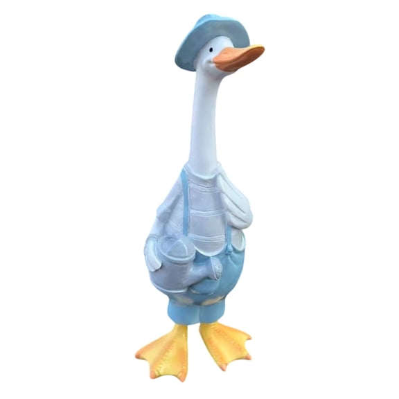 Garden Decor Outdoor Yard Decor Blue Duck Figurine Resin Animal Statue for Patio Lawn Porch Decoration Creative Home Ornament for Garden Bed Plant Pot Accent