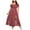 A-Red, variant on Jinhomg Womens Boho Dresses 2025 Trendy Off Shoulder Shirred Dress Plus Size Casual Short Sleeve Split Maxi A Line Dress Vacation Beach Dresses Navy L