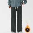 thumbnail image 2 of Hpapadks Mens Casual Pants Thermal Teddy Fleece Warm Lined Winter Straight Leg Denim Trousers Mens Slacks Dark Gray XXL, 2 of 6