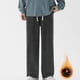 thumbnail image 2 of Pantalones de hombre, pantalones térmicos para hombre, pantalones de nieve, pantalones de invierno con forro polar cálido, pantalones vaqueros térmicos de felpa con pierna recta., 2 of 6