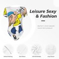 thumbnail image 4 of Rocae Sml Jeffy pour une Pièce Col Rond Manches Courtes Justaucorps pour Femmes Justaucorps Basique Décontracté Combinaison Quotidienne T-Shirts-Grand, 4 of 7