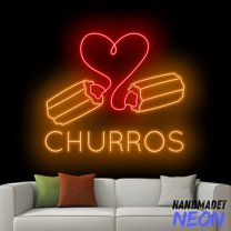Handmadetneonsign Churros Neon Sign, Churros Led Sign, Spain Churros Led Light, Churros Spanish Food Store Wall Art, Bakery Store Wall Decor 100645