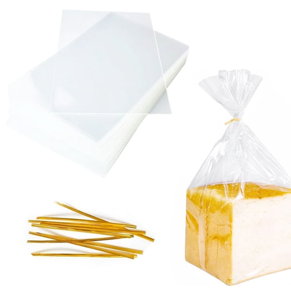 100 Pack Small Clear Cellophane Treat Bags 4x6 Inch with Twist Ties for Candy, Cookies, Gifts, Jewelry, Samples, and Craft Packaging