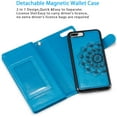 thumbnail image 3 of Mandala Wallet Case for iPhone7 Plus iPhone8 Plus,Detachable 2 in 1 PU Leather Flip Case with Magnetic Button Lanyard (9Card Slots+3Pockets+1Driver's License Pocket)-Blue, 3 of 6