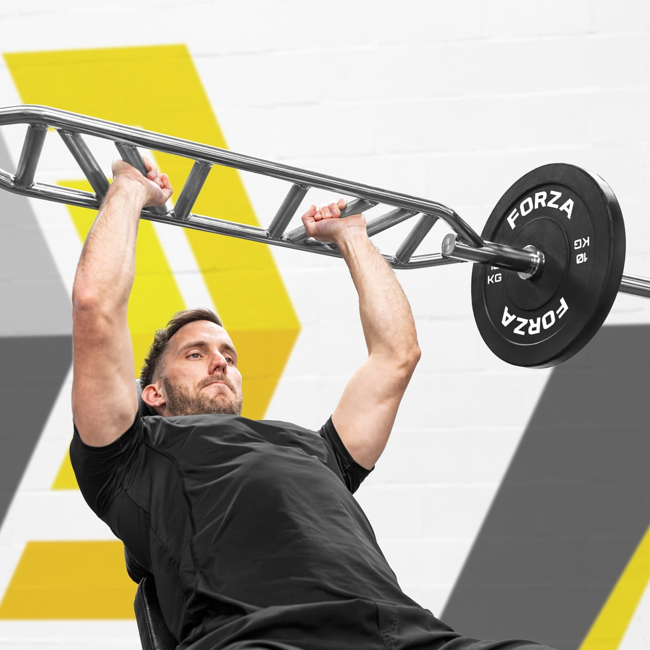 FORZA Olympic Swiss Bar [55lb] | Multi-Grip Barbell for Strength Training - Ideal for Home & Commercial Gyms