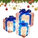 thumbnail image 1 of Adorno Navideño Cajas Regalo Iluminadas Navideñas Juego 3 Con Lazo Iluminado, 1 of 9