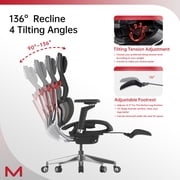 Ergonomic Office Chair,Computer Desk Gaming Chair with 6D Armrest Height Adjustable,136° Tilt for Office and Gaming