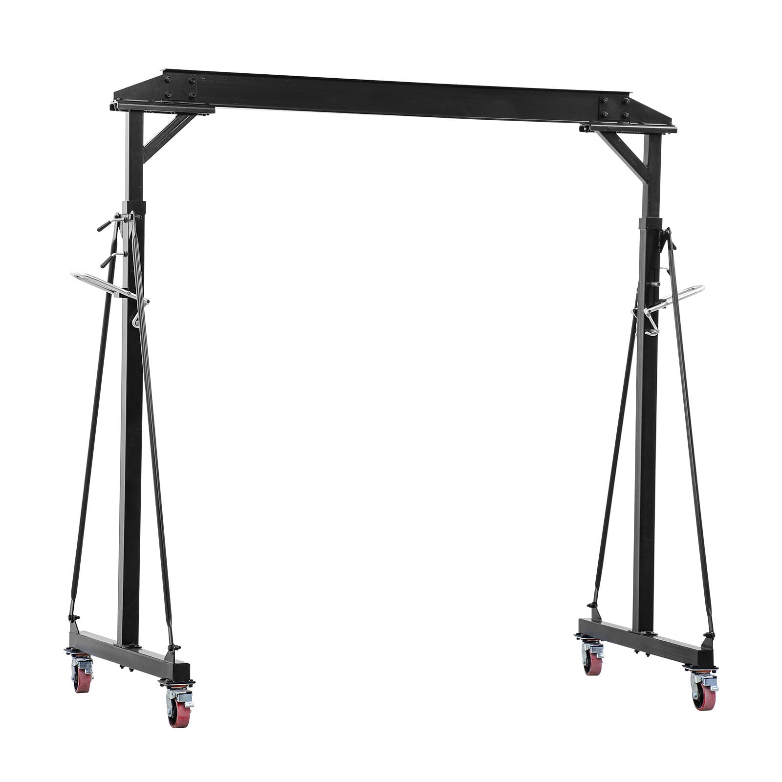 KFFKFF Adjustable Gantry Crane, 2200 lbs Load Capacity, Portable Shop Hoist with Adjustable Height Range of 95.7" to 142.9", Lockable Wheels, Durable Steel Frame for Workshops, Warehouses