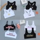 thumbnail image 1 of 2pcs Girl Bra Teen Crop Top Underwear Vest Racerback Puberty Sport Training Bras Letter Streetwear Tube Top New Year 7-14Y 10 9White13 He Qiyong unisex, 1 of 1