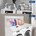 thumbnail image 4 of 2-Tier Waterproof Wood Washer and Dryer Countertop Shelf - 54x27.5" Laundry Organizer with 2.75" Edge Rails, Non-Slip Pads, Large Storage Rack - Walnut, 4 of 8