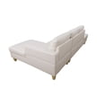 thumbnail image 4 of Hommoo Faux Leather Living Room Furniture Set, L-Shaped Sectional Couch Sofa for Apartment/Upstairs Loft/Living Room, 16.5'' Back Height, White(No Ottomans), 4 of 7